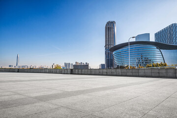 Stunning Urban Landscape with Modern Architecture and Clear Blue Sky