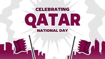 happy qatar national day with qatar flag flying - Powered by Adobe