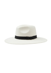 Isolated White Fedora Hat with Black Band Fashion Accessory