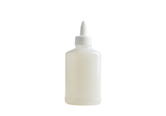 Isolated White Plastic Bottle with Dropper on Transparent Background