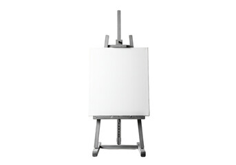 Isolated Wooden Easel with Blank Canvas on Transparent Background