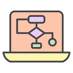 workflow filled outline style icon