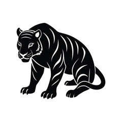 tiger on black background