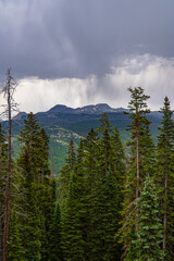 rain storm clouds over the mountains