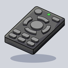 Vector illustration of a remote control with buttons in cartoon style. Perfect for electronics, home devices, smart technology, or entertainment-related visuals.