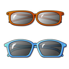 Vector Illustration of Two Pairs of Sunglasses in Cartoon Style