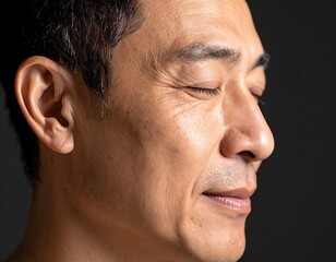 Obraz premium Close-up of a man's profile