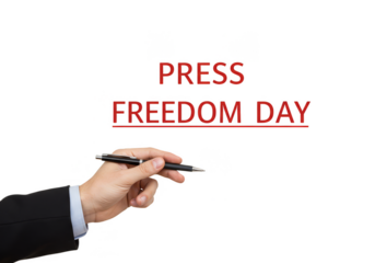 Press Freedom Day Text with Hand Writing Isolated Background
