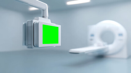 Medical imaging equipment, CT scanner, healthcare technology, diagnostic tool, hospital interior, modern design, medical