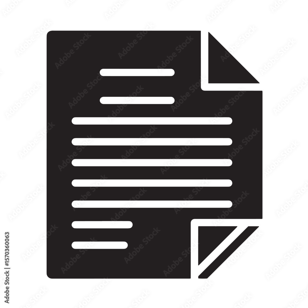 Poster simple flat icon illustration depicting a document or paper with lines for content representation