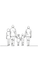 Silhouette Family Walking Together Holding Hands Transparent Background