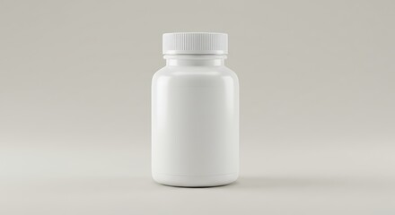 Blank White Plastic Bottle Mockup Perfect for Medicine, Supplements, or Cosmetics Packaging Design