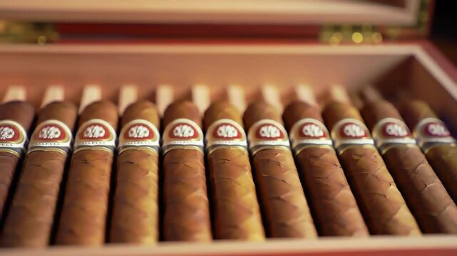 a well-stocked humidor with premium cigars