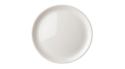 White Round Ceramic Plate Isolated on Clean White Background

