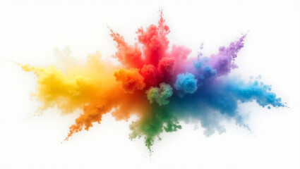 Abstract watercolor rainbow background with colorful paint splashes and artistic texture design for...