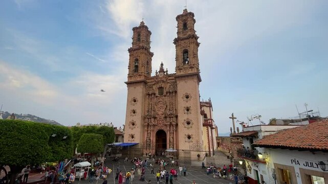 Santa Prisca y San Sebastian Parish centered in frame