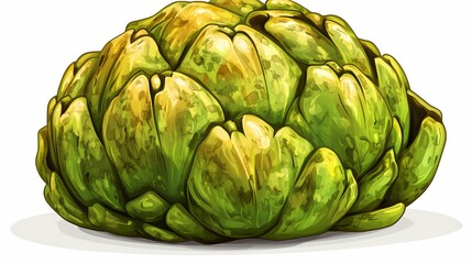 Obraz premium Detailed illustration of an artichoke head.