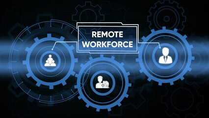 Conceptual illustration representing remote workforce collaboration in a dynamic digital business environment