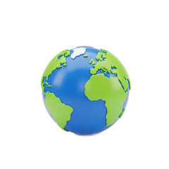 Naklejka premium Colorful Earth Globe Model Showing Continents and Oceans in Blue Green Colors