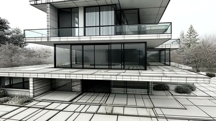 Architectural Visualization of Modern House Designs with Sleek Exteriors and Landscape Elements