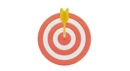 Target with arrow in bullseye isolated PNG with Transparent Background