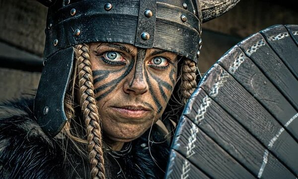 Viking Shieldmaiden: A Portrait of Strength and Determination