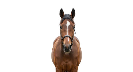 Obraz premium Brown horse portrait isolated PNG with Transparent Background