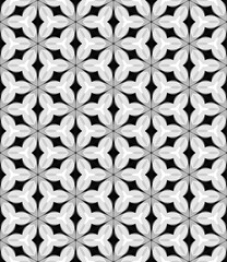 Fototapeta premium Seamless geometric floral pattern, a gray textured design for wallpaper and fabric backgrounds