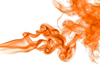 Orange Smoke Wisp Transparent Background Isolated Abstract Effect Design