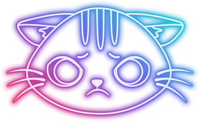 Neon Face Cat Emoji
