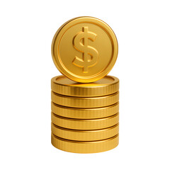 3D Dollar Coin Stack