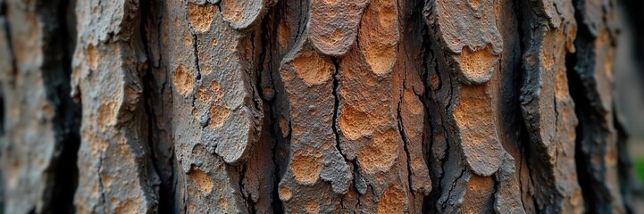 Intricate Tree Bark Texture Close-up revealing natural variations in color and shade, showcasing the raw beauty of natures design. Ideal as a background or texture for design projects.