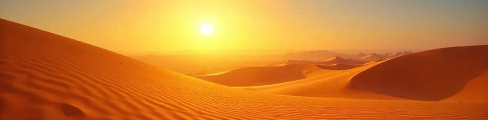Shimmering Heat Haze Vibrant Sun-Drenched Desert Landscape at Midday, Perfect for Travel and Adventure Stock Photography