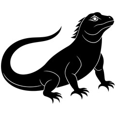 Discover a stunning full-length vector illustration of a beautiful big beast lizard looking forward. Perfect for wildlife projects, educational materials, and creative designs