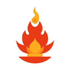 Havan Fire Vector Illustration  Hindu Spiritual Ritual Symbol for Sacred Designs