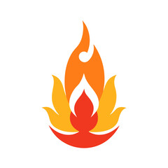 Havan Fire Vector Illustration  Hindu Spiritual Ritual Symbol for Sacred Designs