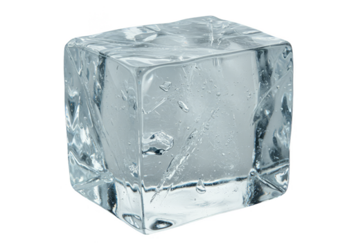 Realistic 3D Ice Cube Transparent Clear Cold Block - Powered by Adobe