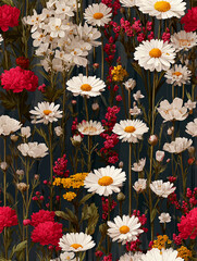 Seamless vintage flowers pattern design
