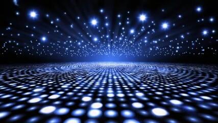 Abstract Blue Glowing Dots Pattern Dark Background - Powered by Adobe