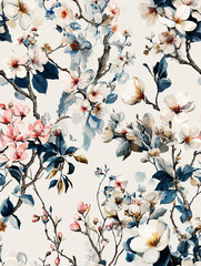 Vintage abstract flowers pattern design