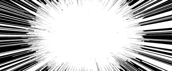 Fototapeta premium Vector new black and white comic speed line effect