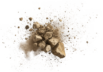 Pile of Stone Rocks Sand Abstract Brown Isolated Background