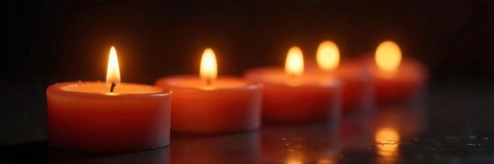 Flickering Candlelight Warm Shadows and Serene Ambiance, Perfect for Relaxation, Spirituality, and Remembrance Themes