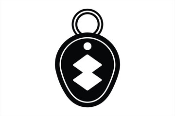 Obraz premium Black oval tag with white symbol vector