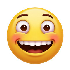 Fototapeta premium Smiling Yellow Emoji Face Illustration Happy Expression Isolated