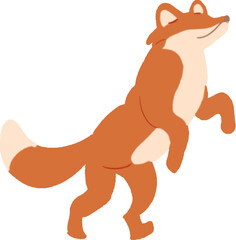 A collection of flat style fox illustrations in various poses. Clean vector elements, suitable for books, stickers, and digital projects. Single object, minimal and playful
