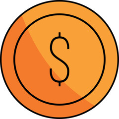 Obraz premium Flat Soccer Coins Icon Illustration
