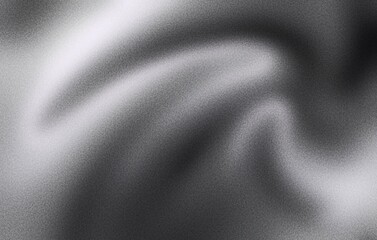 Grey black white glowing abstract gradient shape on black grainy background minimal header cover poster design copy space