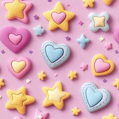 Fototapeta premium Cute candy-colored love stars