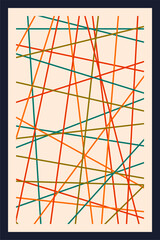 Abstract Geometric Texture Line Art Strip Wall Art Vector Decoration Pattern 